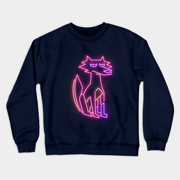 Neon coyote space Crewneck Sweatshirt by Cromanart